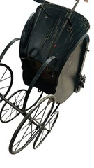 Antique 1800 Uhlen Carriage Rochester NY With Victorian Dolls Metal Wheels Rare