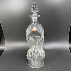 Magnor Glassverk Norway Clear Glass Decanter Vintage Container Bottle W Stopper
