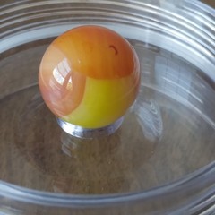 .71″ Vintage Sunburst Sunrise Orange UV Yellow Akro Vitro Marble
