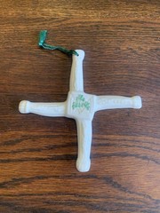 Belleek St Brigid’s Day Cross Ireland Wall Hanging Ornament Parian China Signed