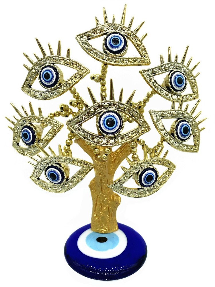 Turkish Nazar Blue Evil Eye Tree Home Office Decoration Ornament Gift T19