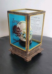 Collectible 1991 Bernina Hand Painted Egg w Menu Rare Sewing Memorabilia