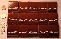 20 BRANIFF AIRWAYS 1928-82 matchbook lot vtg aviation airplane jet airline sign