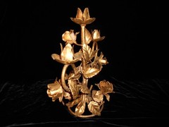 Vintage Italian Rose Tole Candelabra