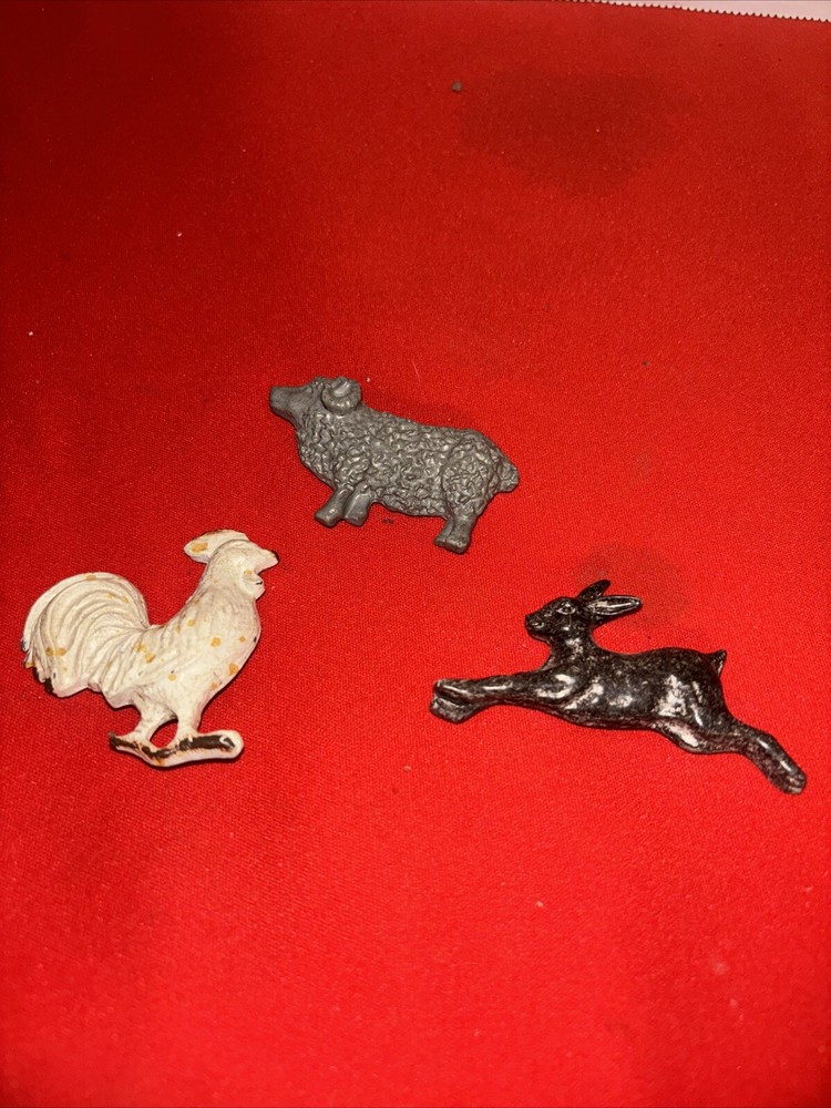 Unique SET OF 3 HAND CAST ALUMINUM METAL HEAVY MAGNETS- Estate Find