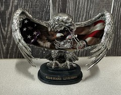 2003 Bradford Exchange Eagle Statue First Issue “Ride Hard Live Free” Motorcycle