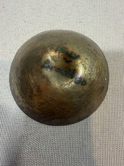 1980 Brazilian Handpainted Brass Trinket Bowl Signed Vintage Floral Decor