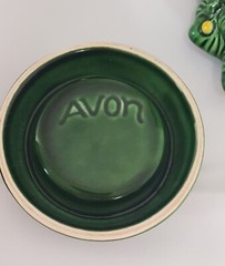 Vintage Avon Christmas Tree Hostess Ceramic Set Salt & Pepper Brazil Pomander