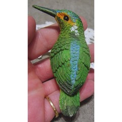 Ceramic Green & Yellow Hummingbird Pot Rim Sitter