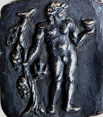300 BC Ancient Greek Silver Ring Dionysus god of wine-making orchards, fertility
