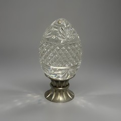 Vintage 1993 AVON Majestic 24% Lead Crystal Egg with Pewter Base