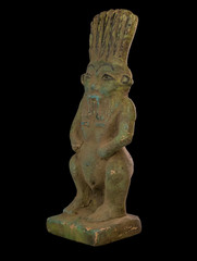 Ancient Egyptian God Bes Statue Rare Pharaonic Stone Protection Deity Artifact