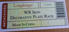 Longaberger Wrought Iron Decorative Plate Rack 71282 NEW Not In Original Box