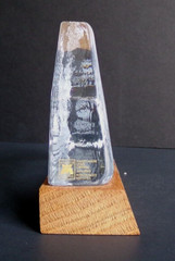 Vintage Magnor Norway Glass Ivaran Lines Modesta Reverse Etched Rare 7.6″ Length