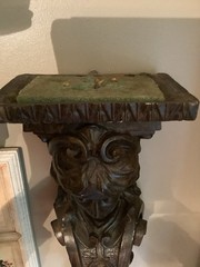RARE Retro Burwood Products Brown Molded Plastic Caryatid Corbel Woman Bust