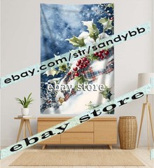 Holly & Snow tapestry traditional winter berry style 39X59 in
