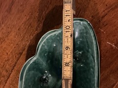 Vintage Brush Pottery Green Leaf Catch-All Dish Mid-Century Ceramic Made in USA