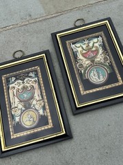 Pair of Vintage Reverse Painted Neoclassical Greek Roman Mythology Wall Decor
