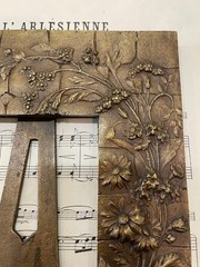 Rare Antique French Art Nouveau Bronze Frame Flower Butterfly Insects c1880
