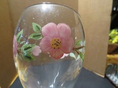 Vintage 10 Oz Glassware Wine Goblet Desert Rose: England and Portugal Backstamp