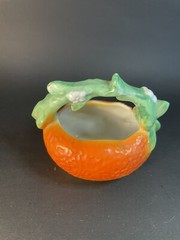 3 Vintage Porcelain Orange Peel Cup, Pitcher And Bowl Germany Japan -1 Chip