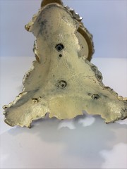 Unique Ornate French tazza with decorative embossed base Heavy