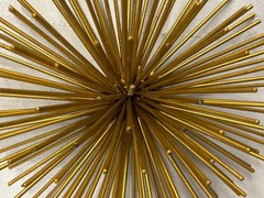 Vintage Starburst Metal Wall Hangings Gold Tone Metal