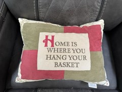 Longaberger Rectangle Pillow “Home Is Where You Hang Your Basket” 15.5″x10″