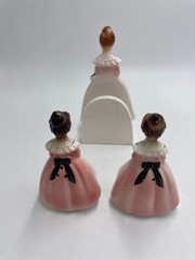 3 Piece Pink Enesco Vintage Mother in Kitchen Prayer Napkin Holder Salt Pepper