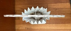 RARE Vintage White Metal Graveside Funeral Flower Basket 22″ Fan Beautiful!