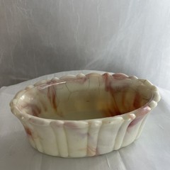 Vintage Akro Agate Marbled Oval Candy Dish
