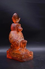 Rare Ancient Egyptian Antiquities Statue God Baboon Amber Stone Rare Egyptian BC