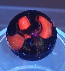 .58″ Alley Agate Halloween, CAC Black Orange Swirl Marble- #Q149