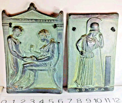 Lot Of 2 Greek Souvenirs Meditating Minerva, Igisso Proxenou See Photos
