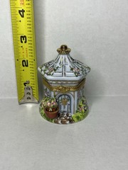 Vintage Atelier De Lemoges France Trinket Dish Bird House Hand Painted Porcelain