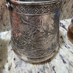 Vtg Middletown 525 White Metal w Handle Intricate Detail Dragon RARE FIND 4.5”