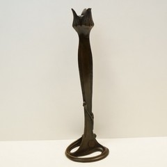 Art Deco Style Statue Sculpture Candlestick Art Nouveau Style Bronze Signed