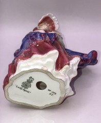 Vtg Royal Doulton Figurine Lady April HN 1958 Bone China England 7″ Pink Purple