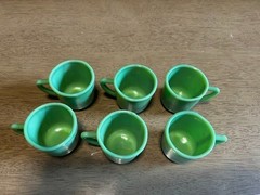 1944 J. Pressman Co. Chiquita Jade Gr Akro Agate “Tea for Six” Fingerloop