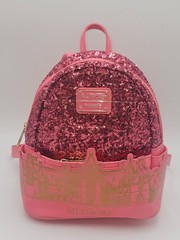 Nice LOUNGEFLY Biltmore LIMITED EDITION Pink SEQUINS Exclusive BACKPACK Bag GOLD