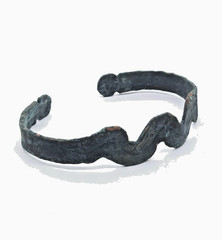 Ancient Celtic Bracelet Copper Open Cuff Torque Patina Circa 100-300 AD