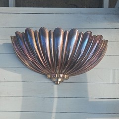 Vintage Syroco Shell Wall Pocket Wall Hanging, Gold toned Decor, Made in USA