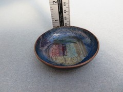 Mid Century Hakon Bjornstad Norwegian Enamel Copper Plate Dish Bowl