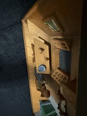 Vintage Wooden Diorama Shadow Box Kitchen Made In Switzerland