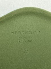 Vintage Wedgewood Green Jasperware Cherub Cameo Trinket Dish 5” England