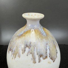 Vintage Stoneware Pottery Drip Glaze Bud Vase Vessel Bottle Artist Signed Decor