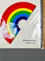 Vintage 1980s Decorcal Window Stickers Decals Hot Air Balloon Rainbow, Sheets x2