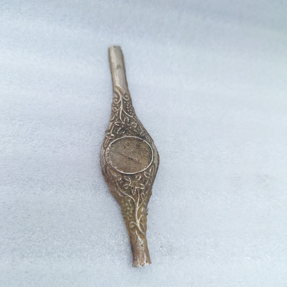 Vintage Decorative Metal Appliqué Watch Shape Brass Ornament Unknown Age
