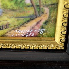 Limoges Enamel on Copper Landscape Painting French Landscape Signed Spring