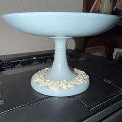 Wedgwood Jasperware Candy Dish Blue Grapevine Leaves 4 inch H